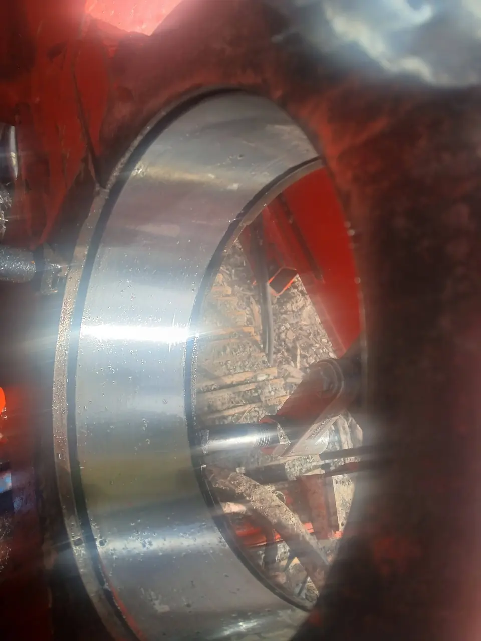 Interior of a large bore after machining