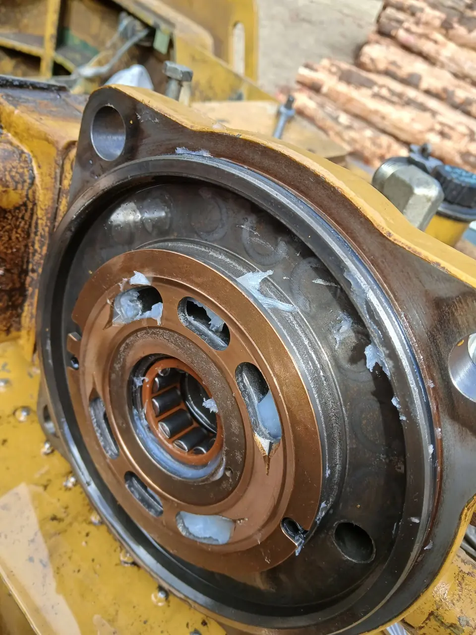 Internals of a heavy drive assembly opened up for inspection