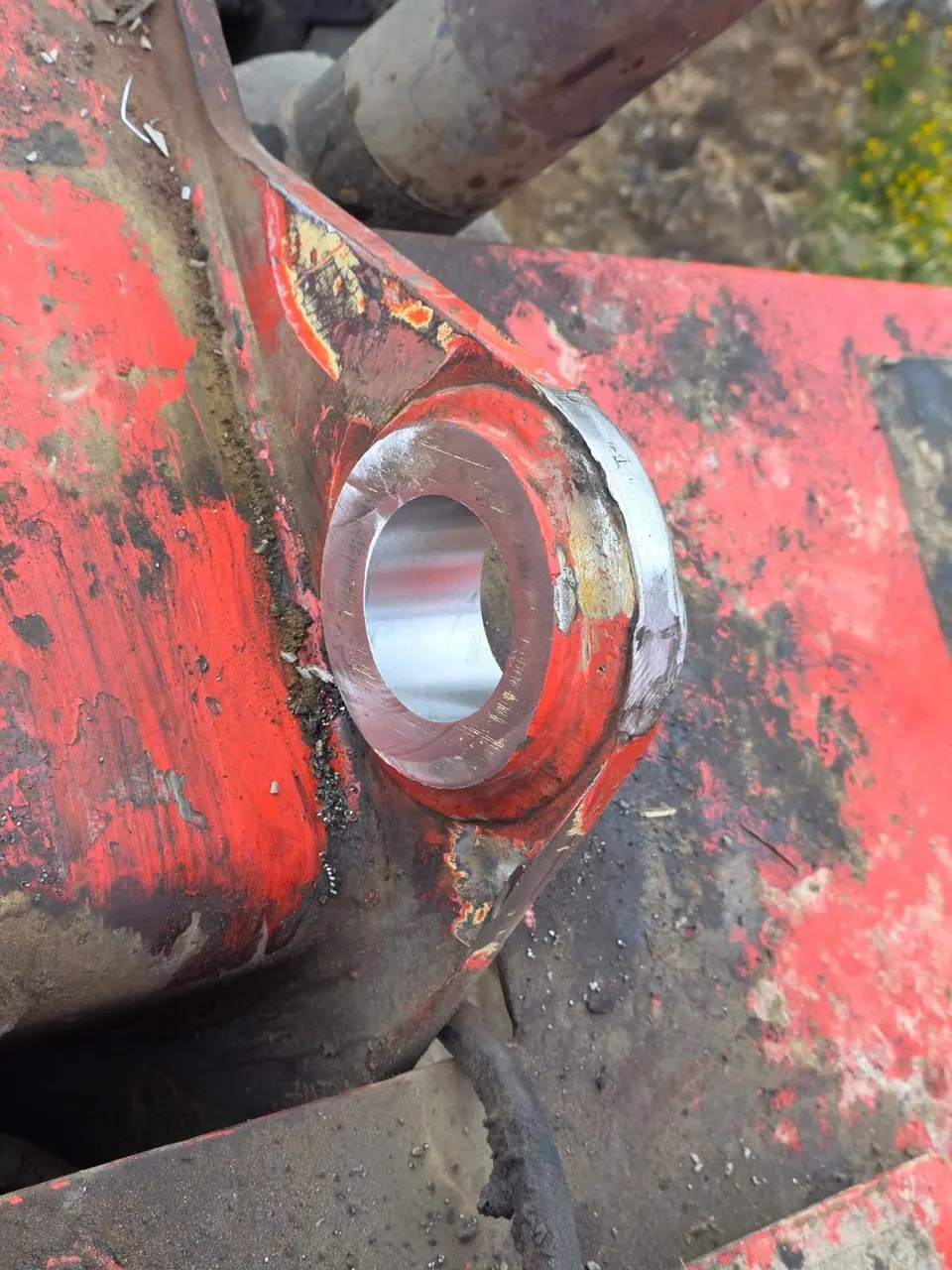 New bush pressed into a freshly machined bore