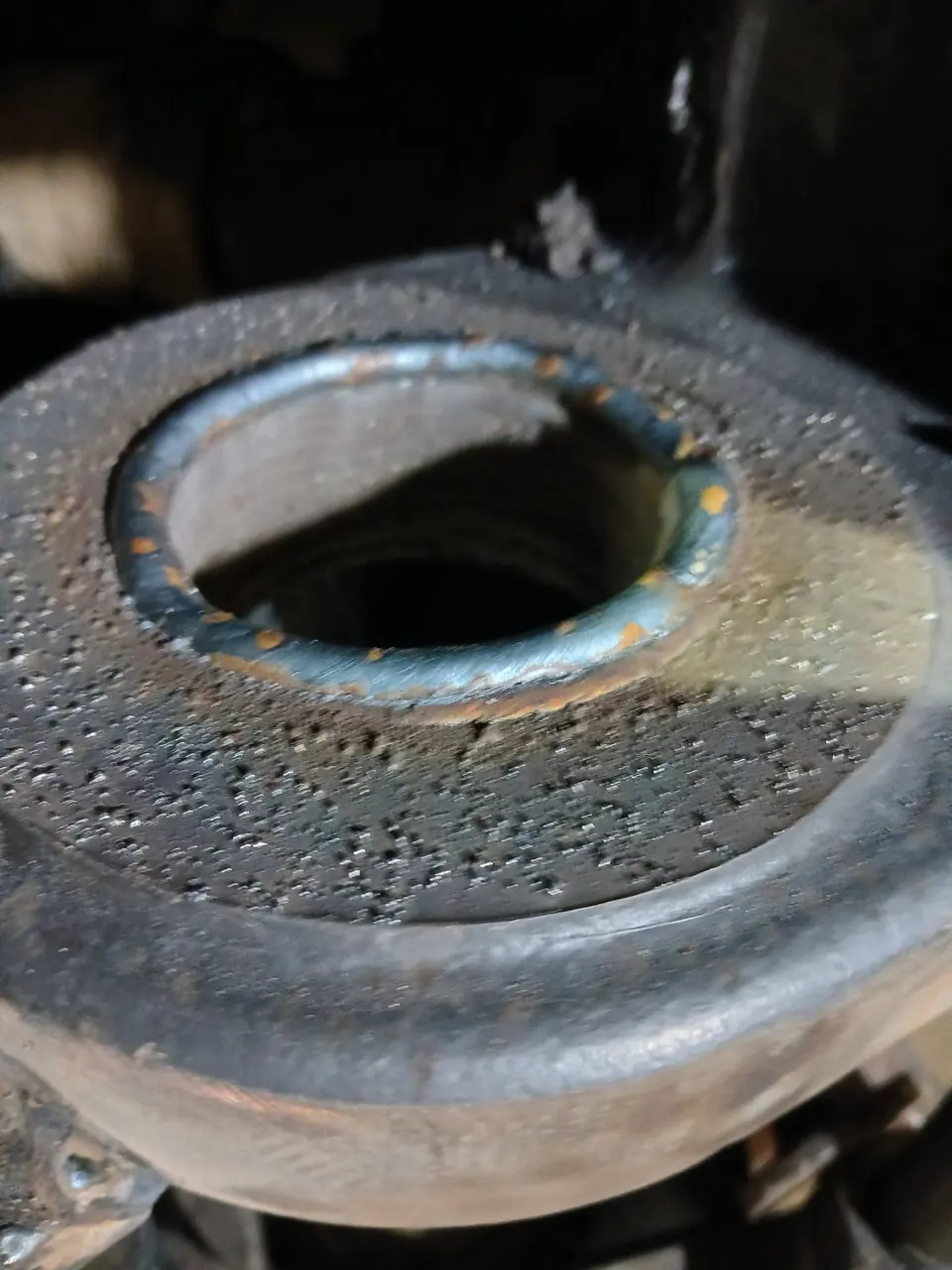 Worn and pitted bore before any repair work is carried out